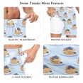 thumbnail image 5 of FORMRS Mens Swim Trunks Mesh Liner Quick Dry Casual Beach Board Shorts with Pockets, Sizes S-2XL, Blueberry Pancake Pattern, 5 of 9