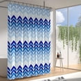 thumbnail image 2 of Blue Shower Curtain Waterproof Fabric Shower Curtain for Bathroom Modern Blue Waves Shower Curtain 72x72 inches Shower Curtains Set with Hooks, 2 of 6