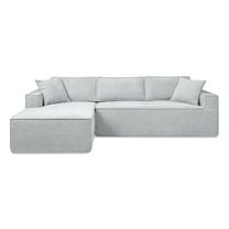 Jennifer Taylor Home Brenley 110.5" LAF Sofa-in-a-Box Sectional Sofa, Ash Gray Chenille