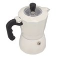 thumbnail image 2 of Cafetera italiana Moka Pot Cafetera moka de aluminio fácil de usar Cafetera moka para hacer café Blanco, 2 of 10
