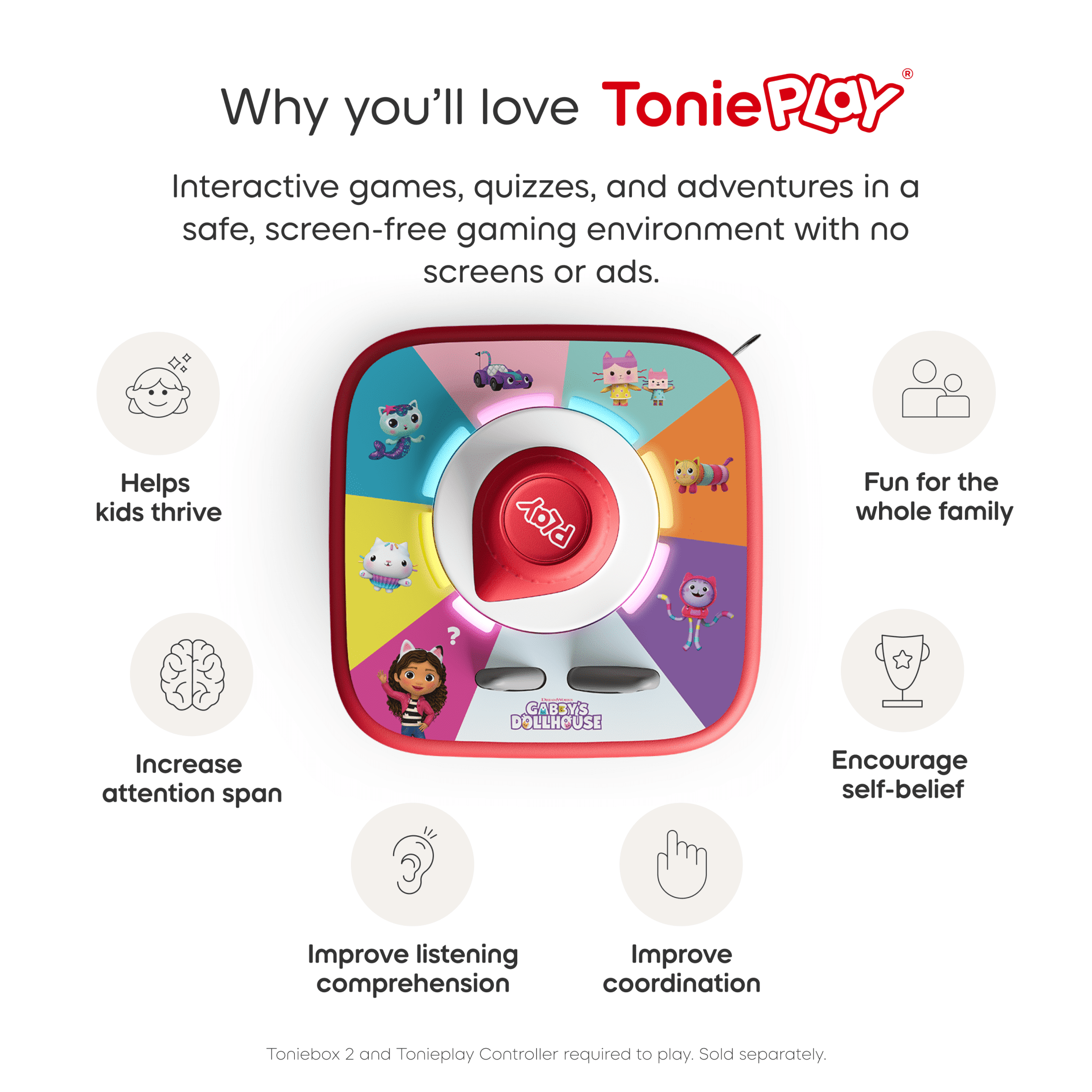 tonies Gabby’s Dollhouse Tonieplay Game, Requires Toniebox 2 and Controller, Age Group 3+