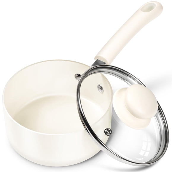 Cacerola MICHELANGELO Cerámica Antiadherente 1QT Blanca