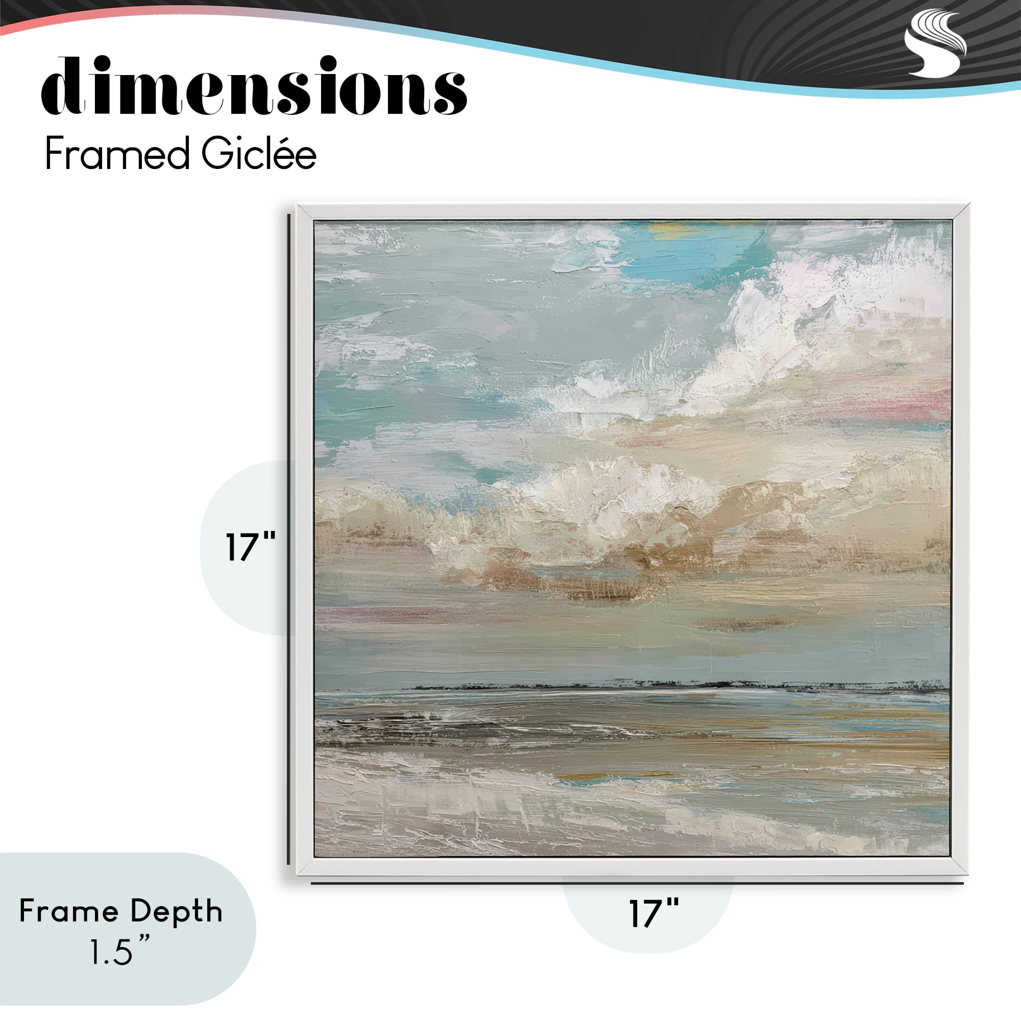 Stupell Industries Cloudy Beach Brushstrokes White Framed Giclee Art, design by Kim Curinga