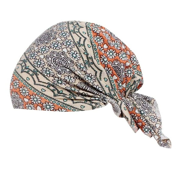 Gorro de Quimioterapia Suave para Mujer, Elástico en La Cabeza, Sombrero, para La Cabeza, para La Pérdida Del Cabello - Tipo 4 Un tamaño Yinane Gorra de quimio con turbante musulmán