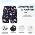 thumbnail image 4 of Kdxio Retro Rabbit Flower Print Men's Swim Trunks with Compression Liner 7 Inch Inseam Quick Dry Swim Shorts, 4 of 7