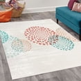 thumbnail image 2 of Abstract Decorative Rug, Modern and Cool Design Surreal Dots Like and Circled Design Art, Quality Carpet for Bedroom Dorm and Living Room, 6 Sizes, Coral White, by Ambesonne, 2 of 4