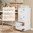 thumbnail image 6 of XgoodX 3 Drawer File Cabinet with Lock, Home Office Filing Organizer, for Letter Size File Folder Storage, Wood Tall Vertical Filing Cabinet, Printer Stand, Archivador (White), 6 of 10