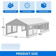 thumbnail image 2 of Dextrus 20x40ft Outdoor Heavy Duty Party Tent, Arch Top Canopy with Galvanized Frame, Removable PVC Sidewalls, Wedding & Event Shelter, White, 2 of 10