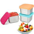 thumbnail image 1 of POINTERTECK 3/4Pcs Stainless Steel Snack Containers Including Silicone Lids 6oz Snack Boxes Leakproof Stainless Steel Snack Container Dishwasher Safe Food Storage Box for Daycare School O, 1 of 11