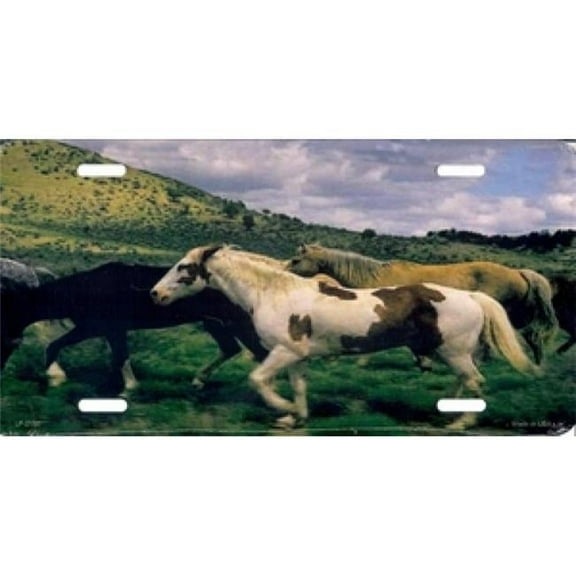 Wild Horses Running License Plate