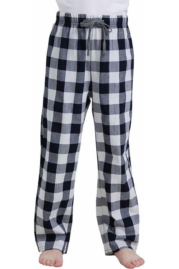 Boys Long Pajama Pants Lightweight Woven Cotton Bottom Lounge Pants with Pockets