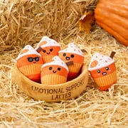 Emotional Support Pals Latte, Plush Food Toys , Includes 5 Food Plushies with Carrying Basket, Fall Gifts