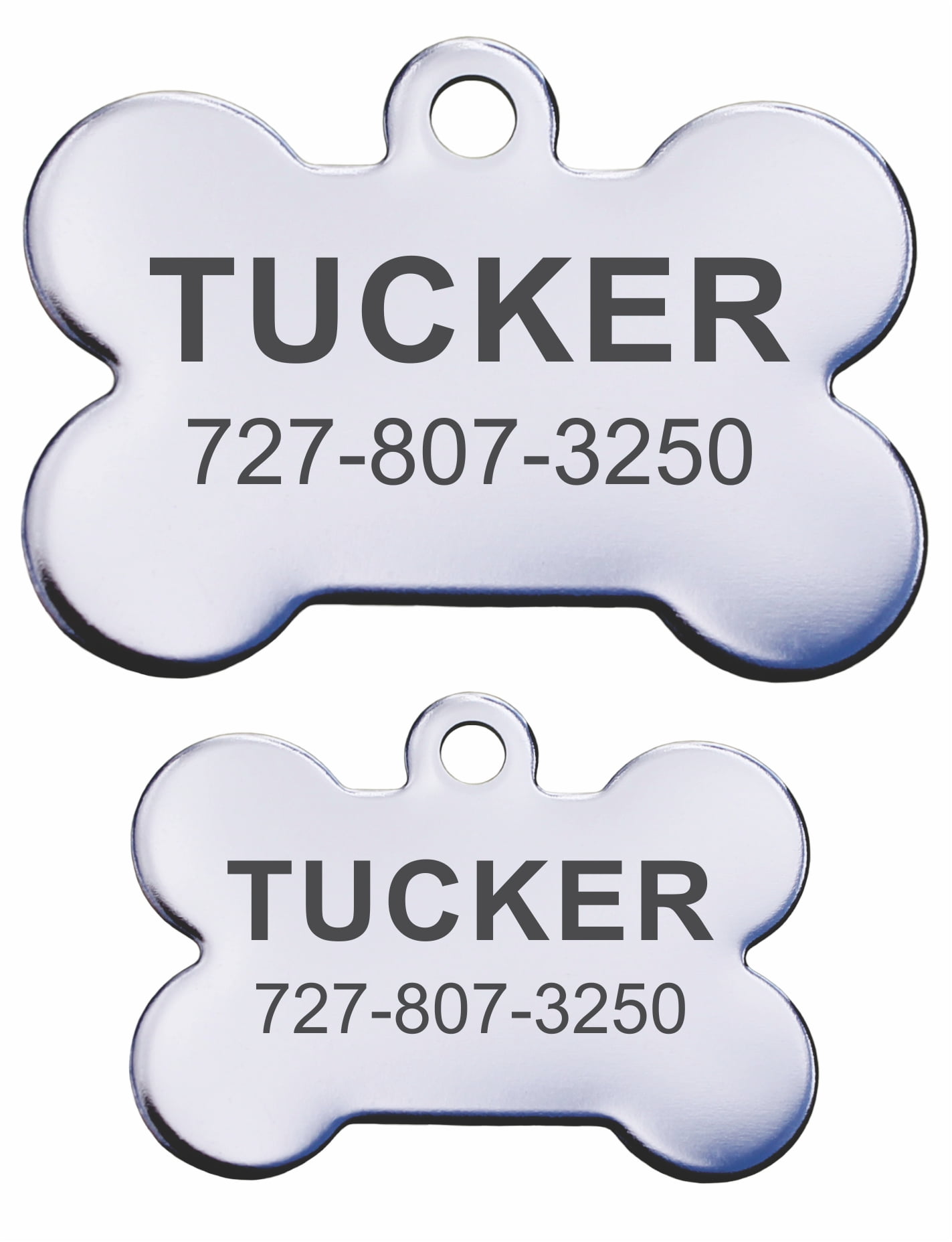 Stainless Steel Personalized Pet ID Tags - Bone - Walmart.com Stainless Steel Dog Tags For Pets