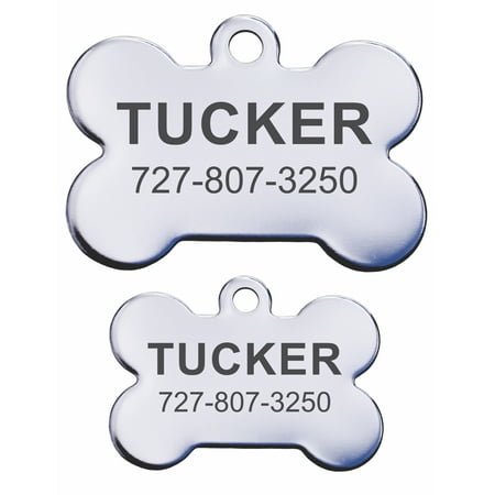 Stainless Steel Personalized Pet ID Tags - Bone (Best Dog Id Tags)