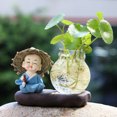 thumbnail image 3 of Glass Vase Creative Lovely Monk Multi-purpose Plant Terrarium Desktop Ornament, 3 of 6