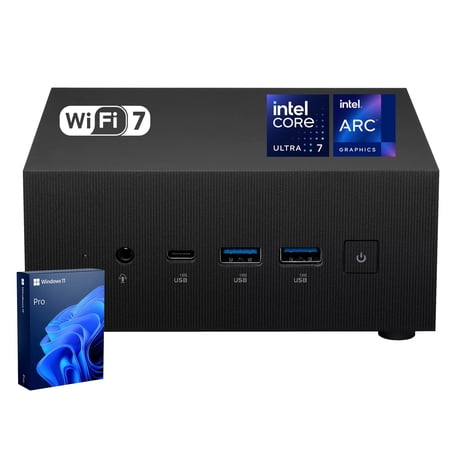 ASUS ExpertCenter PN65 Pro Business Mini Desktop, Intel Ultra 7 155H, 16GB DDR5 RAM, 512GB SSD, Wi-Fi 7, Black