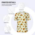 thumbnail image 3 of Lsque Vintage White Polka Dot Sunflower Pattern Mens Polo Golf Shirts Funny Graphics Shorts Sleeve Button Shirts Baseball T-shirt-X-Large, 3 of 7