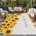 thumbnail image 2 of Yellow Sunflowers Outdoor Rug for Patio/Deck/Porch, Non-Slip Large Area Rug 5 x 8 Ft, Summer Floral Elegant Pastoral Botanical Indoor Outdoor Rugs Washable Area Rugs, Camping Rug Carpet Runner, 2 of 8