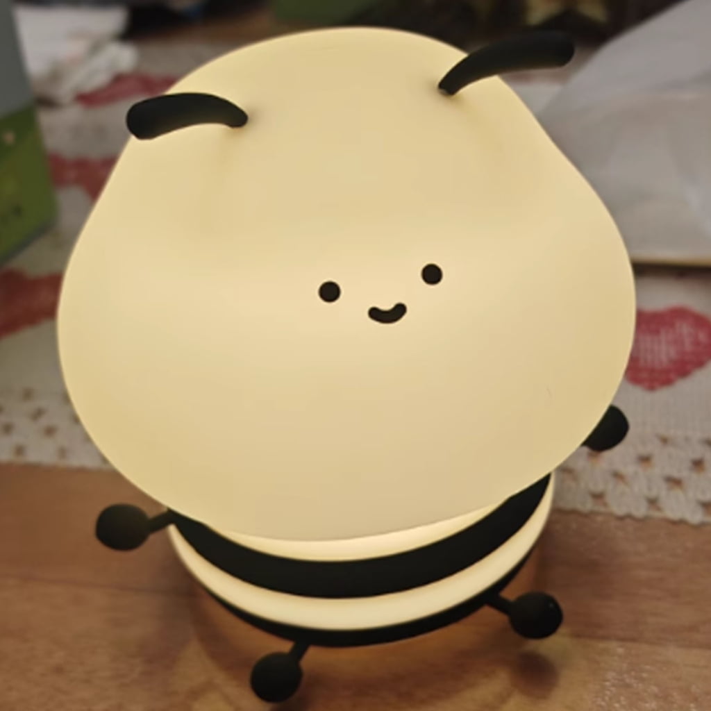 Dimmable Nursery Lamp USB Little Bees Silicone Night Light Rechargeable Bedside Lighting for and Adults