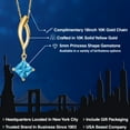 thumbnail image 2 of Gem Stone King 10K Yellow Gold Swiss Blue Topaz Pendant Necklace for Women | 0.80 Cttw | Gemstone November Birthstone | Princess 5MM | With 18 inch Chain, 2 of 6