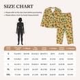 thumbnail image 4 of Gukieu Leaves Avocado Print Women's Long Sleeve Pajama Set, Button Top Elastic Pocket Pajama Pants Two Piece Set Home Wear-XX-Large, 4 of 7