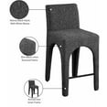 thumbnail image 2 of Meridian Furniture Gramercy Black Linen Textured Fabric Stool, 2 of 9
