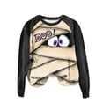 thumbnail image 5 of HCYSFG Womens Halloween Sweatshirts Mummy Casual Crewneck Long Sleeve Ribbed Drop Shoulder Relaxed Fit Pullovers Holiday Tops, 5 of 6