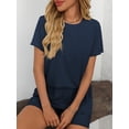 thumbnail image 3 of EASYBRA Women Pants Suit Solid Color Casual Two Piece Outfit Three Quarter Sleeve and Pants All Season S-XL, 3 of 7