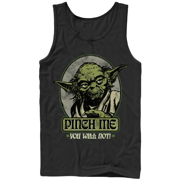 Men's Star Wars Yoda Pinch Me You Will Not Tank Top Black 2X Large