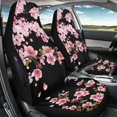 thumbnail image 3 of Uourmeti Polyester Front Car Seat Covers for Auto, Washable Stretchy Driver Seats Protector Cushion, Pink Cherry Blossom Print, 3 of 12