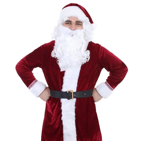 HPO Santa Beard and Wig for Adult  Men - Father White Beard Costume Accessory for Christmas