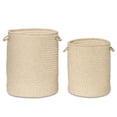 thumbnail image 2 of Colonial Mills Natural Houndstooth Woven Braided Wool Hamper, 15"x15"x18", Beige, 2 of 3