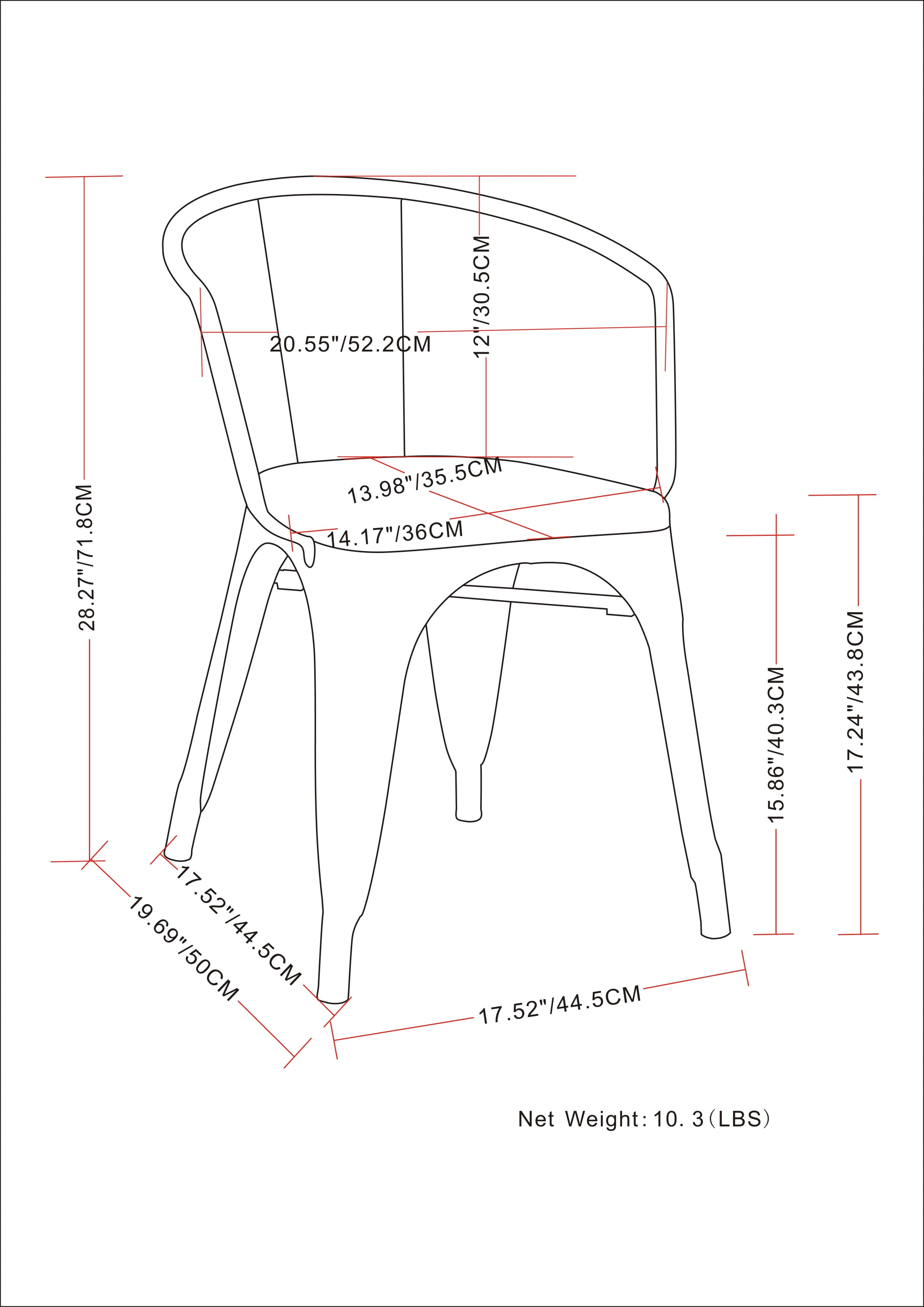 Simpli Home Larkin Metal Dining Arm Chair in Black (Set of 2)