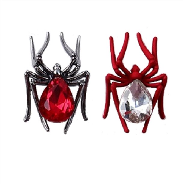 Producto Terminado Adornos de Araña Decoración de Manicura con Tachuelas de Aleación Retro Metálico Negro y Rojo