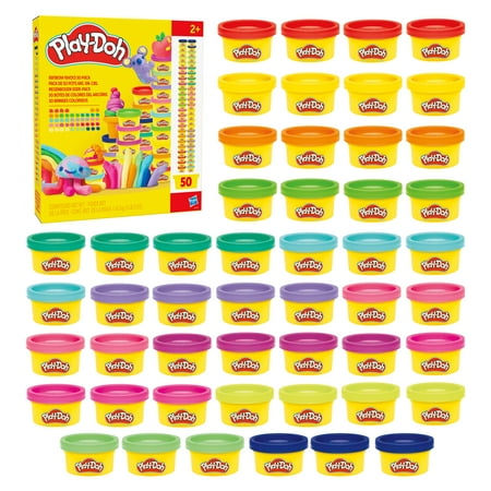 Play-Doh 50 Pack Rainbow Favors, Bulk Mini 1 Ounce Cans & 13 Assorted Colors, Kids Arts & Crafts