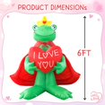 thumbnail image 5 of DeeKom 6 FT Valentine's Day Inflatable Outdoor Decoration Frog Prince Holding Love Heart, Lights Holiday Blow Up Yard Decoration for Holiday Party Garden Yard Lawn Spring Décor, 5 of 7
