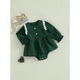 thumbnail image 3 of aturustex Infant Baby Girls Casual Romper Dress 0-18M Newborn Lace Trim Long Sleeve Bodysuits Crew Neck Jumpsuits Toddler Little Girl Fashion Cute Princess Rompers Dress Kids Comfy Daily Clothes, 3 of 8