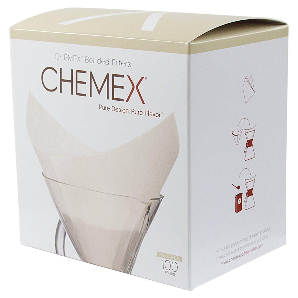 300ct *Exclusive Packaging Chemex FSU-100 Natural Coffee Filters Square 100ct 