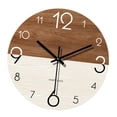 thumbnail image 2 of Reloj de pared artístico, reloj decorativo minimalista de madera de 12 pulgadas, adorno para Color madera oscura blanca., 2 of 9