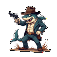thumbnail image 3 of Waterproof Vinyl Stickers Shark Detective Cartoon Stickers Humor for Notebooks Luggage Instruments, 3 of 9