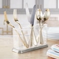 thumbnail image 2 of Soporte para cubiertos mDesign Hyde Collection, transparente y cepillado, 2 of 8