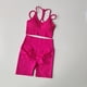 thumbnail image 5 of Conjunto de Yoga sin costuras para mujer, ropa deportiva para gimnasio, Sujetador deportivo y pantalones cortos de cintura alta, traje corto ajustado para levantamiento de glúteos, 2 uds., 5 of 5