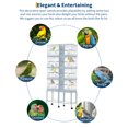 thumbnail image 4 of Twister.CK 4-Unit Stackable Parrot & Finch Cage with Center Divider, Removable Trays & Locking Casters, White, 4 of 12