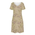 thumbnail image 5 of gljltg Summer Fashion Dress for Women Summer Short Sleeved Crewneck Tee Shirt Dress Casual Floral Print Beach Party Dress with Pockets, 5 of 8