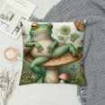 thumbnail image 2 of Leisuo Frog Pillow Case Cushion Cover Kawaii Decor Throw Pillow Cover Frog Mushrooms Decorative Throw Pillowcase for Cute Mushroom Decor Green Red Cushion Case, 2 of 5