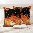 thumbnail image 3 of Thanksgiving Fall Outdoor Waterproof Pillow Covers, Farmhouse Orange Green Pumpkin Leaves Decorative Square Throw Pillowcase Sofa Cushion Sham for Patio/Couch/Chair, 26"x26" 2 Pack, 3 of 8