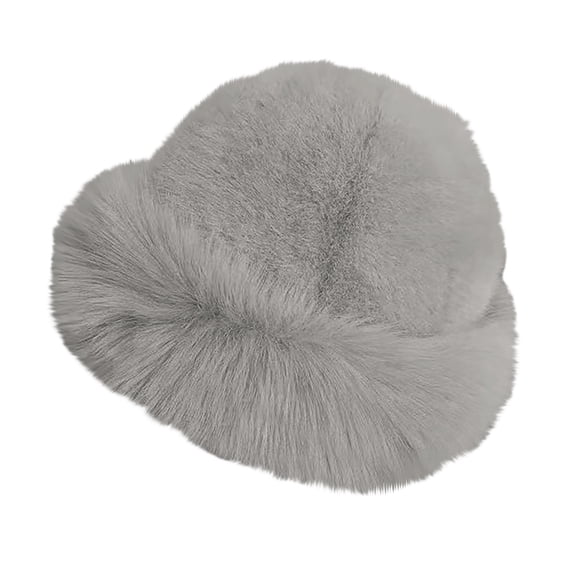 LEKODE Mens Womens Solid Faux Fur Trapper Winter Hat, Thick Plush Ear‑Flap Snow Hat, Windproof Warm Cold‑Weather Cap for Skiing Outdoor Daily Use Grey One Size