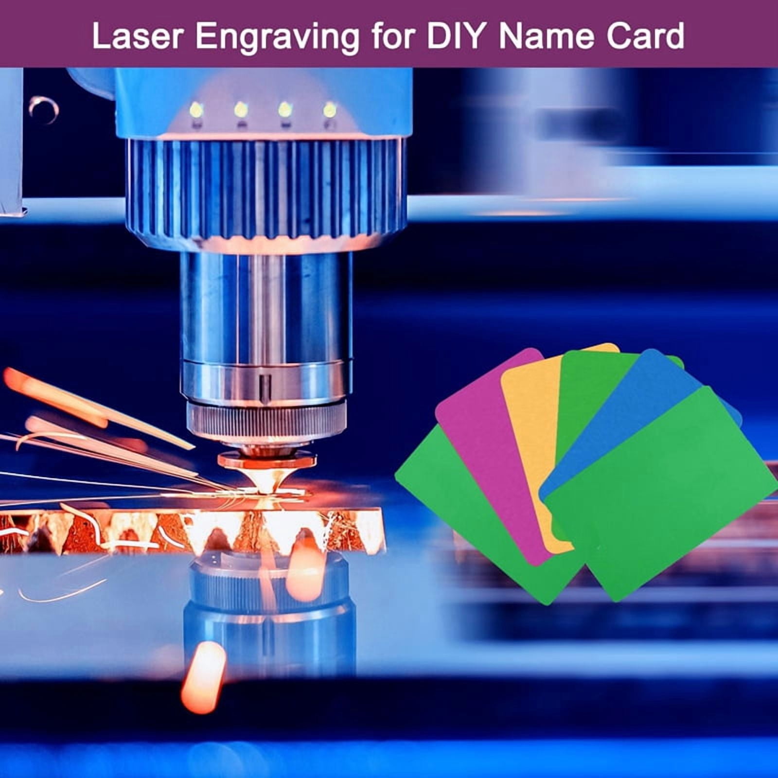 200Pcs Metal Business Card Blanks,1/64 INCH Thick 3.4x2 inch Aluminum Laser-Engraving Materials Cards Green
