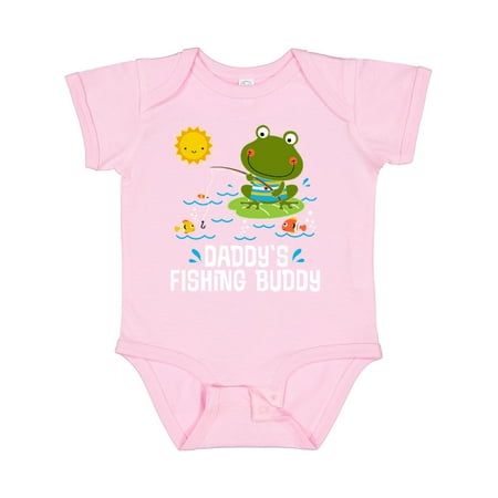 

Inktastic Daddys Fishing Buddy Cute Frog Gift Baby Boy or Baby Girl Bodysuit