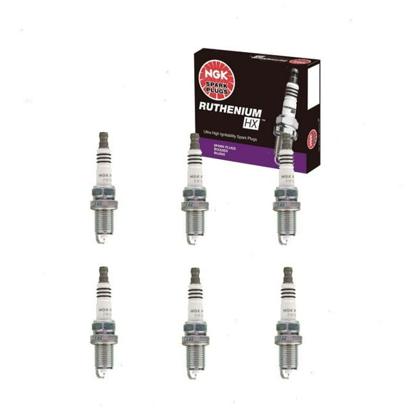 6 pc NGK Ruthenium HX Spark Plugs compatible with Audi A6 3.2L V6 2006-2008